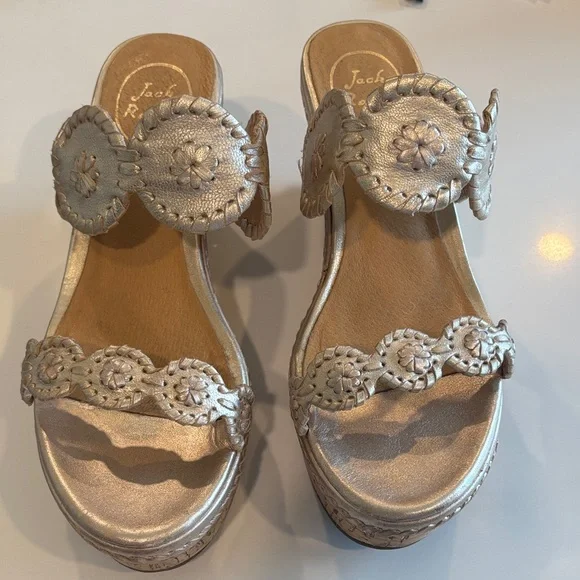 Jack Rogers Metallic Gold Women's Sandals - Picture 2 of 4